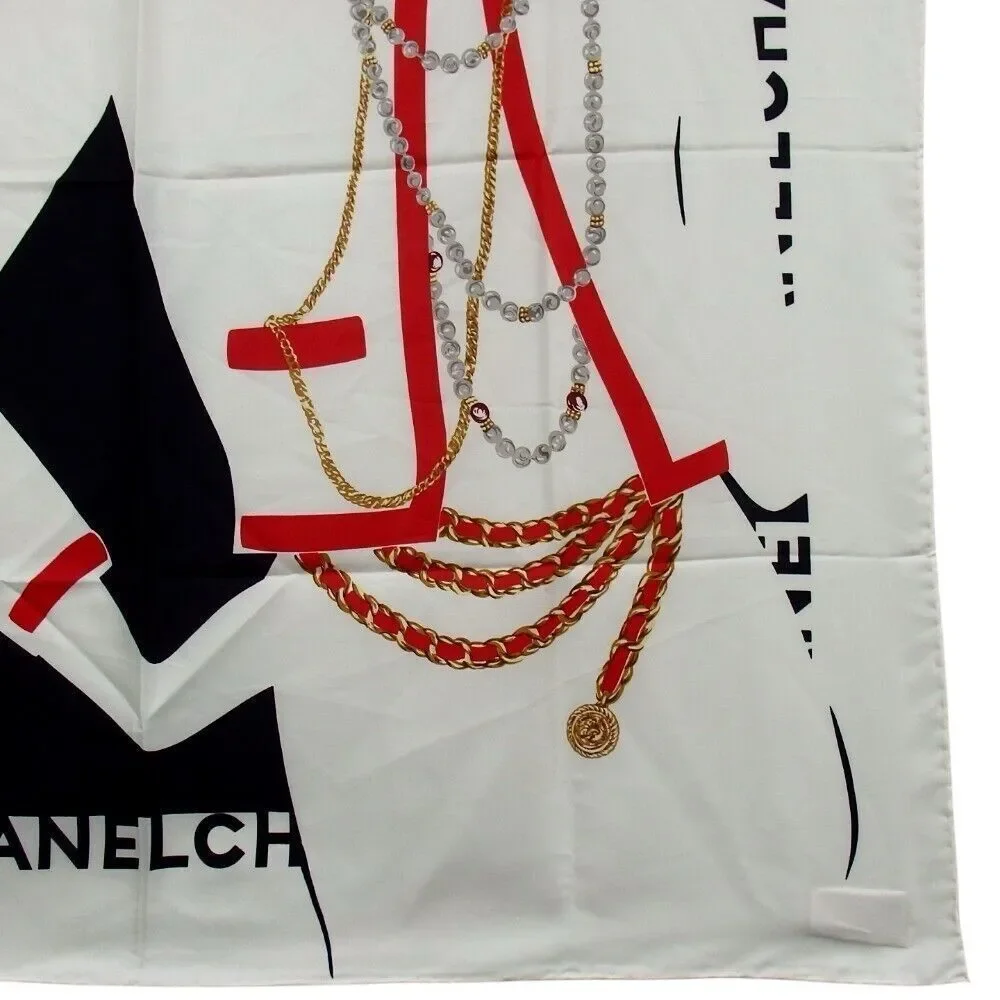 CHANEL Vintage Silk CoCo Mademoiselle Silhouette Scarf